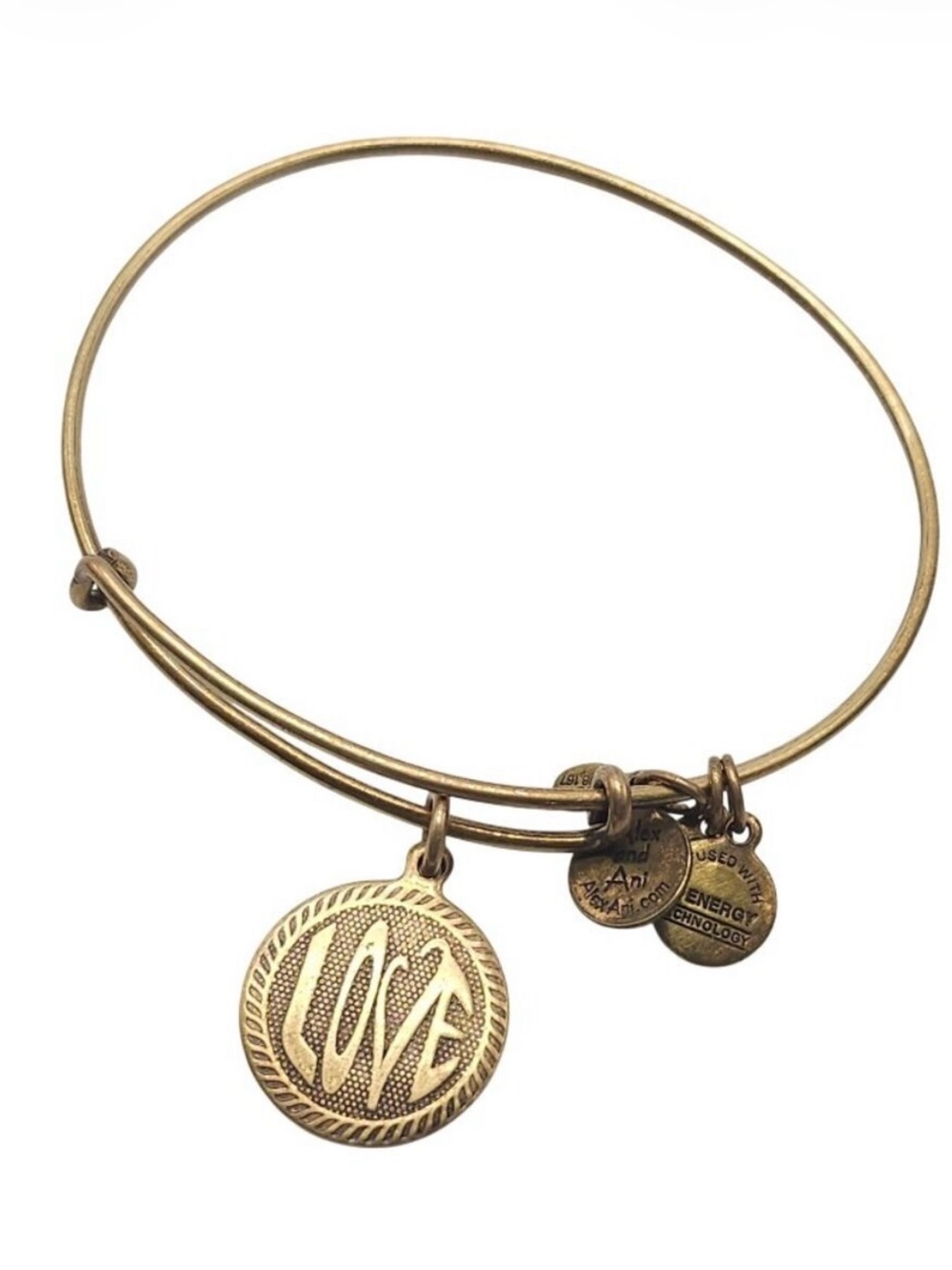 Alex and Ani Gold Love Disc Charm Bangle Bracelet